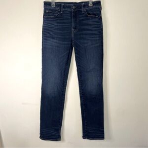 Mens American Eagle Original Straight 33 by 36 Dark Blue Jeans Preppy